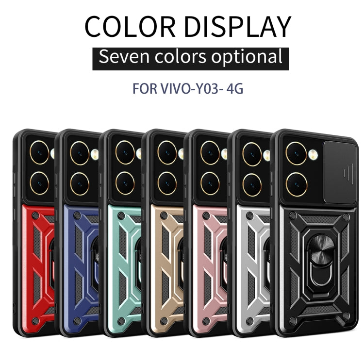 For vivo Y03 Sliding Camera Cover Design TPU+PC Phone Case