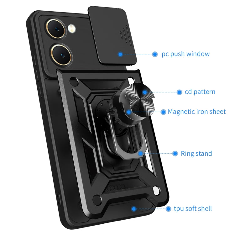 For vivo Y03 Sliding Camera Cover Design TPU+PC Phone Case