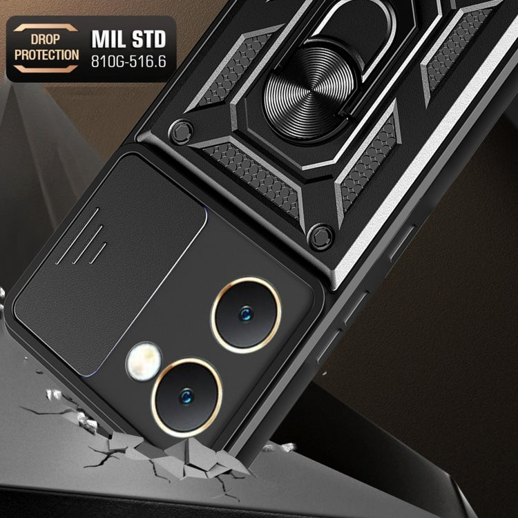 For vivo Y03 Sliding Camera Cover Design TPU+PC Phone Case