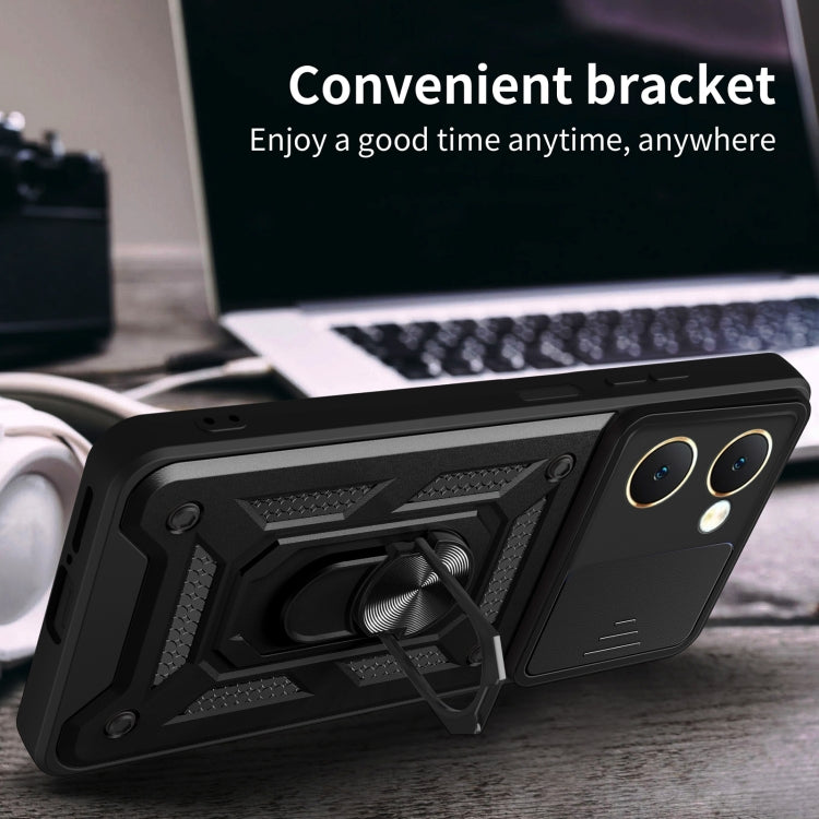 For vivo Y03 Sliding Camera Cover Design TPU+PC Phone Case
