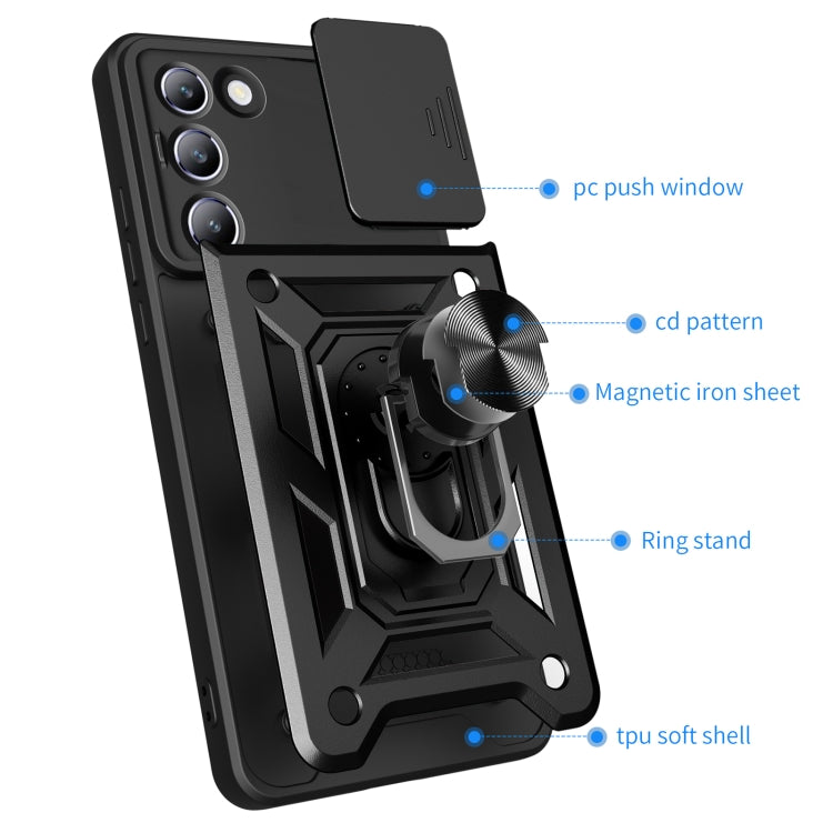 For vivo Y200e 5G Global Sliding Camera Cover Design TPU+PC Phone Case