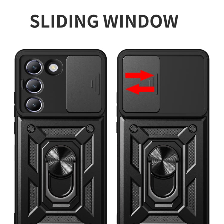For vivo Y200e 5G Global Sliding Camera Cover Design TPU+PC Phone Case