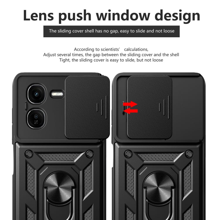 For vivo iQOO Z9x Sliding Camera Cover Design TPU+PC Phone Case