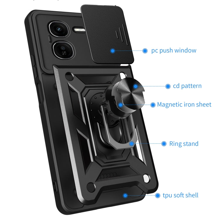 For vivo iQOO Z9x Sliding Camera Cover Design TPU+PC Phone Case