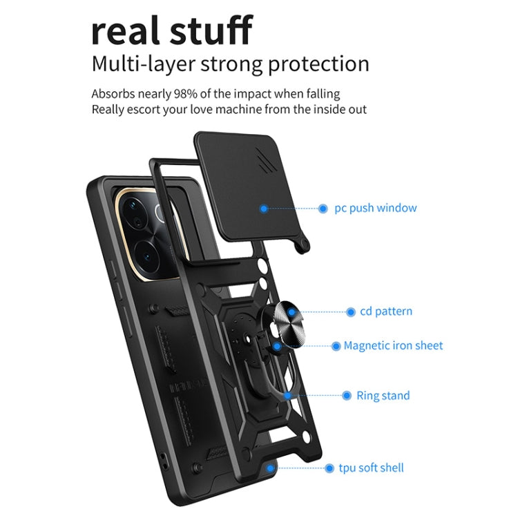 For vivo iQOO Z9s Pro 5G India Sliding Camera Cover Design TPU+PC Phone Case