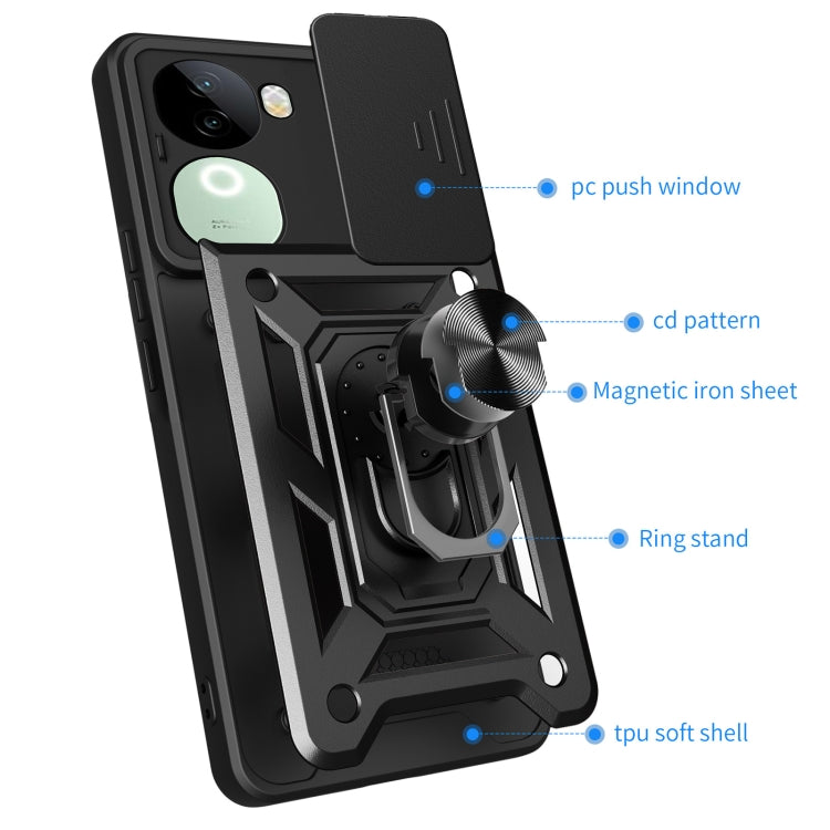 For vivo iQOO Z9s 5G Global Sliding Camera Cover Design TPU+PC Phone Case