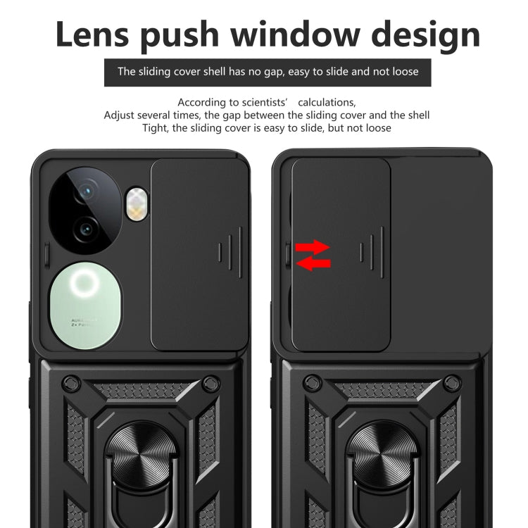 For vivo iQOO Z9s 5G Global Sliding Camera Cover Design TPU+PC Phone Case
