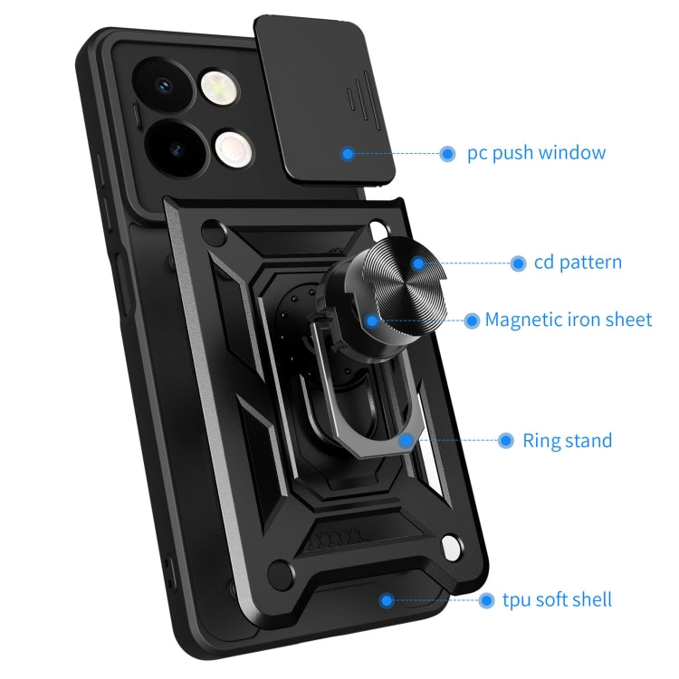 For vivo Y28 4G Sliding Camera Cover Design TPU+PC Phone Case