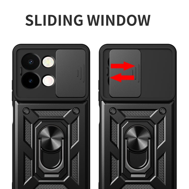 For vivo Y28 4G Sliding Camera Cover Design TPU+PC Phone Case