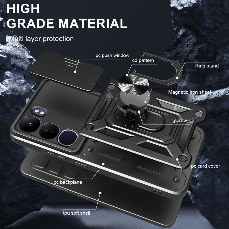 For vivo V40 Lite 5G IDN Sliding Camera Cover Design TPU+PC Phone Case
