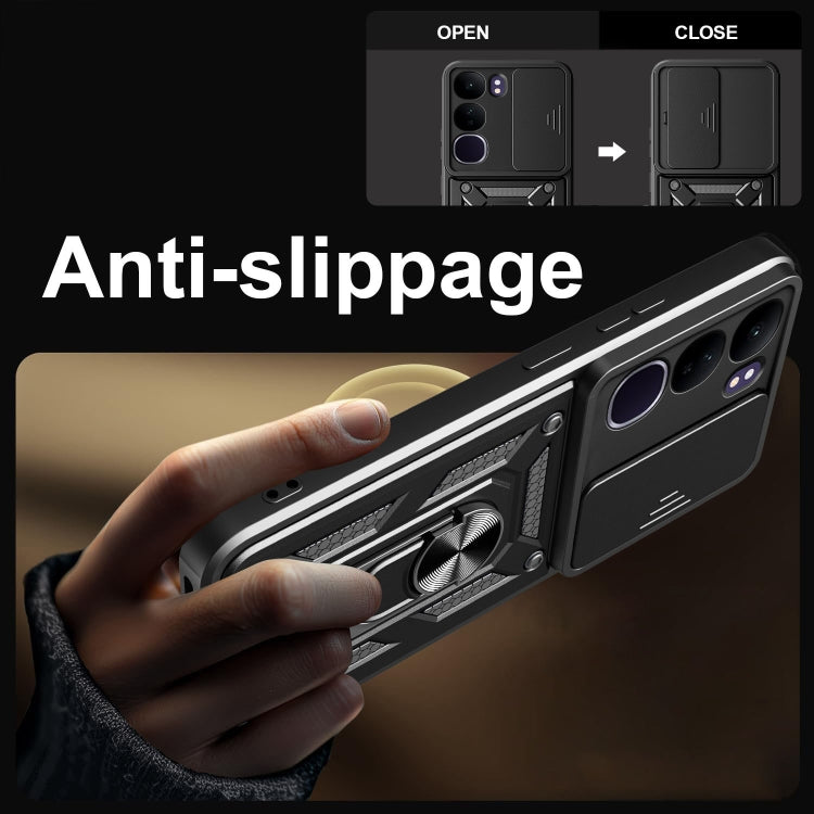 For vivo V40 Lite 5G IDN Sliding Camera Cover Design TPU+PC Phone Case