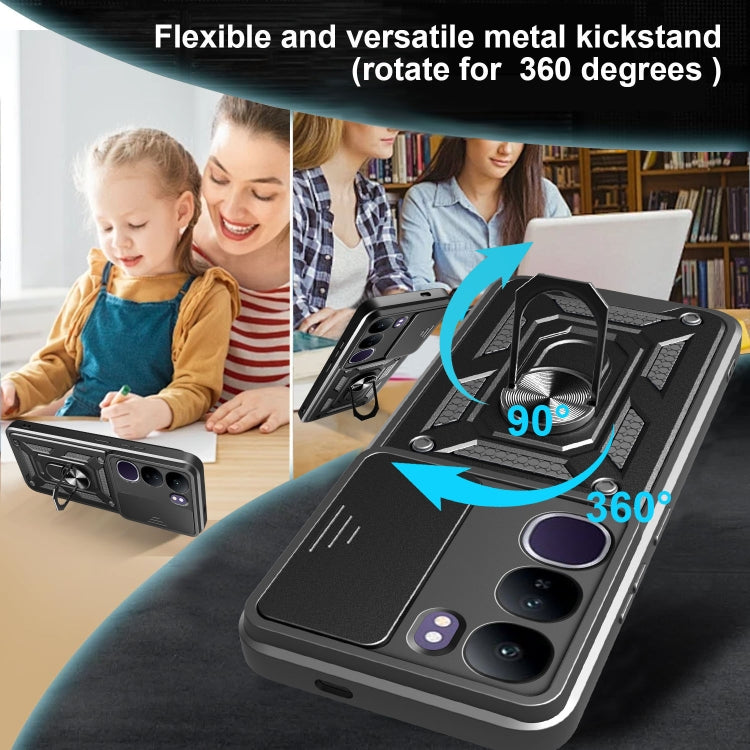 For vivo V40 Lite 5G IDN Sliding Camera Cover Design TPU+PC Phone Case