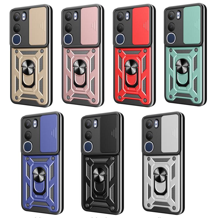 For vivo Y19s Sliding Camera Cover Design TPU+PC Phone Case