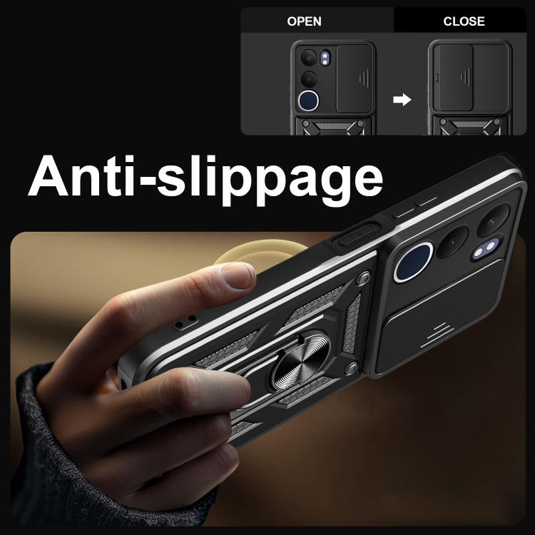 For vivo Y19s Sliding Camera Cover Design TPU+PC Phone Case