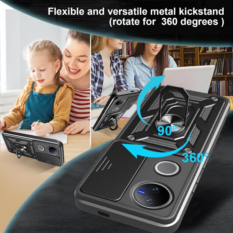For vivo V50 5G Sliding Camera Cover Design TPU+PC Phone Case