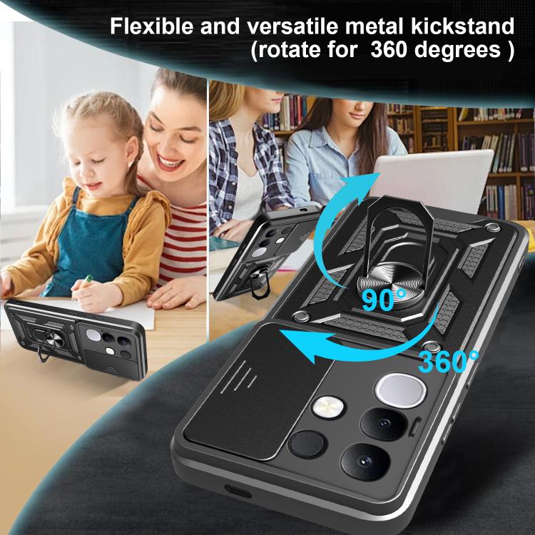 For vivo Y29 4G Sliding Camera Cover Design TPU+PC Phone Case