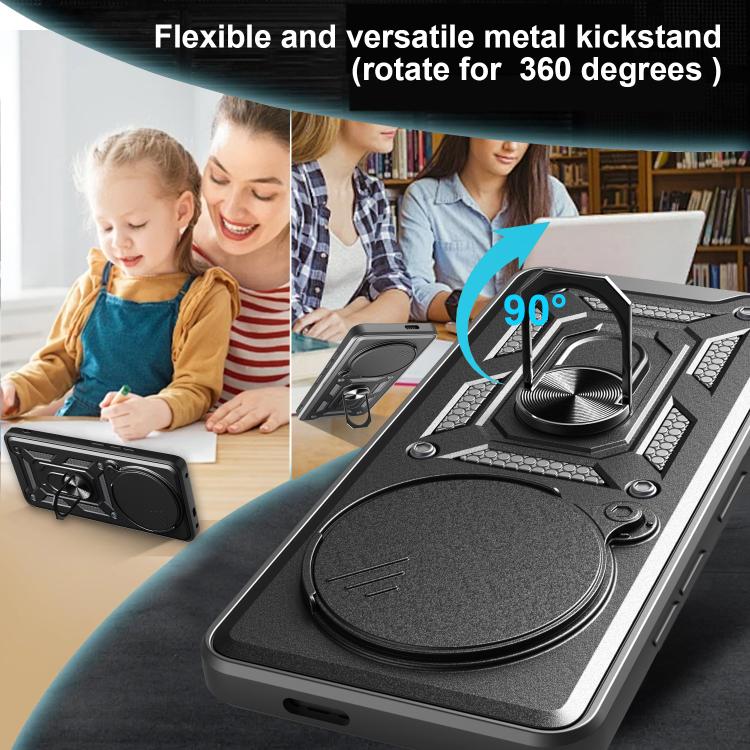 For vivo Y300 Pro Global Sliding Camera Cover Design TPU+PC Phone Case