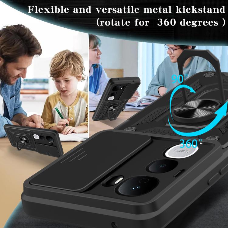 For vivo Y400 Pro 5G India Sliding Camera Cover Design TPU+PC Phone Case