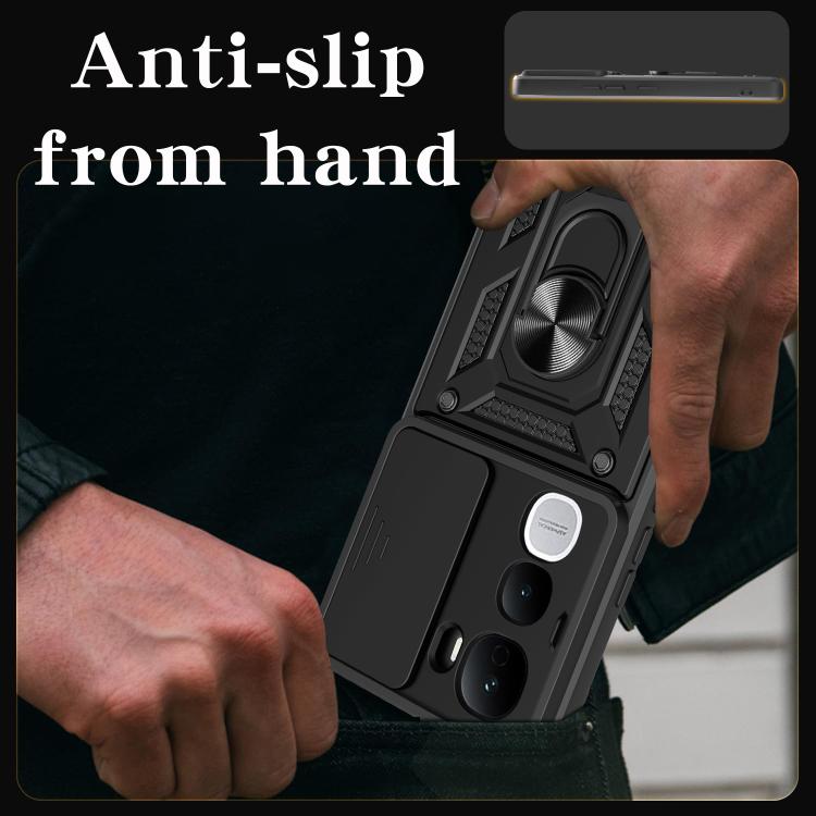 For vivo Y400 Pro 5G India Sliding Camera Cover Design TPU+PC Phone Case