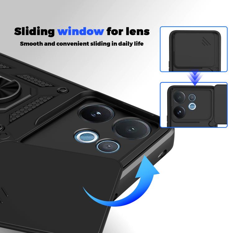 For vivo V60 5G Sliding Camera Cover Design TPU+PC Phone Case