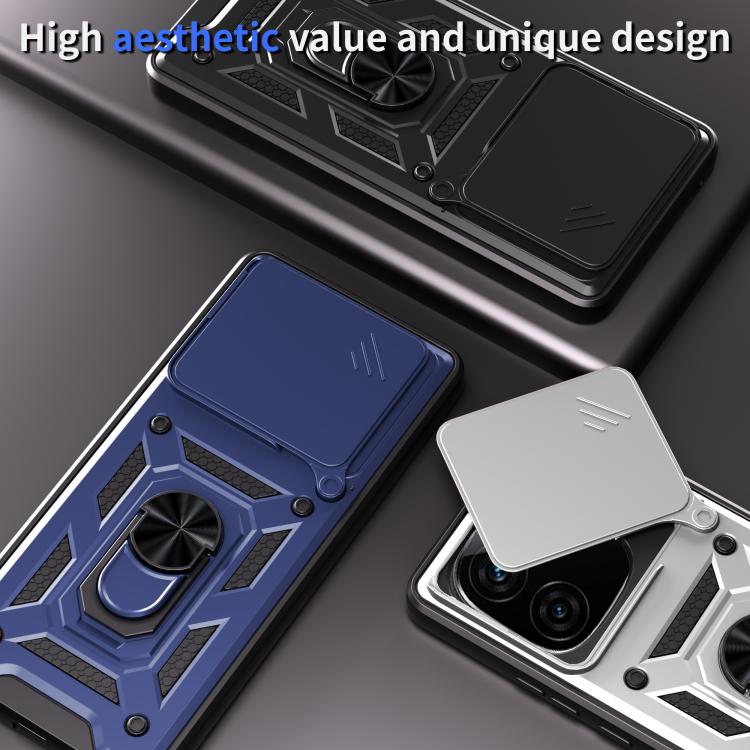 For vivo iQOO Z9 Turbo 5G Sliding Camera Cover Design TPU+PC Phone Case