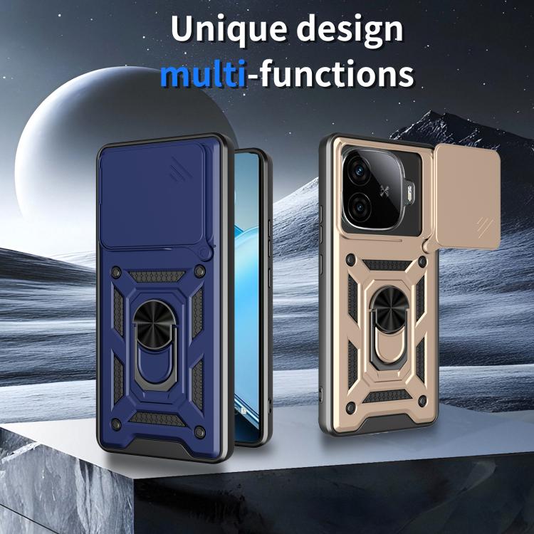For vivo iQOO Z9 Turbo 5G Sliding Camera Cover Design TPU+PC Phone Case