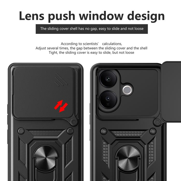 For vivo V60 Lite 4G / 5G Sliding Camera Cover Design TPU+PC Phone Case