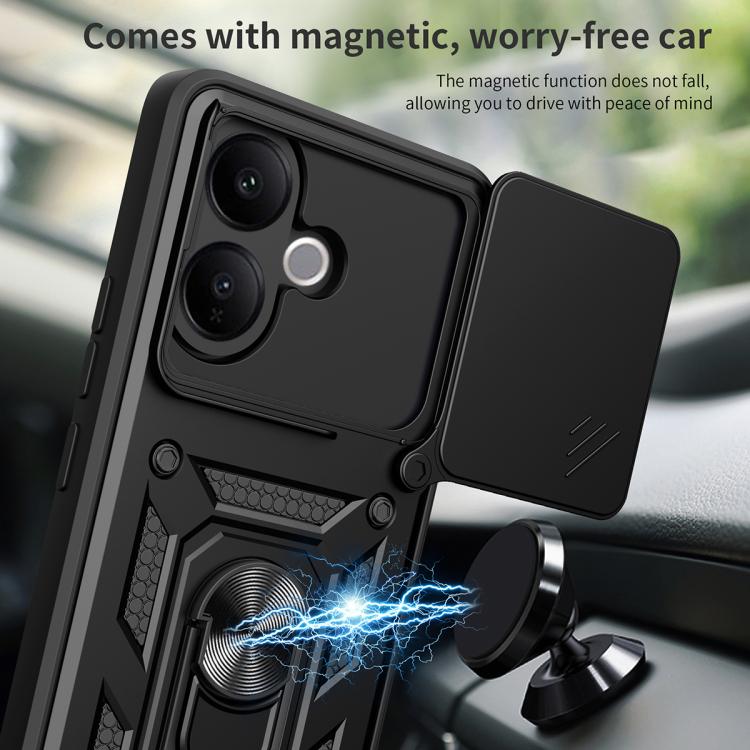 For vivo V60 Lite 4G / 5G Sliding Camera Cover Design TPU+PC Phone Case