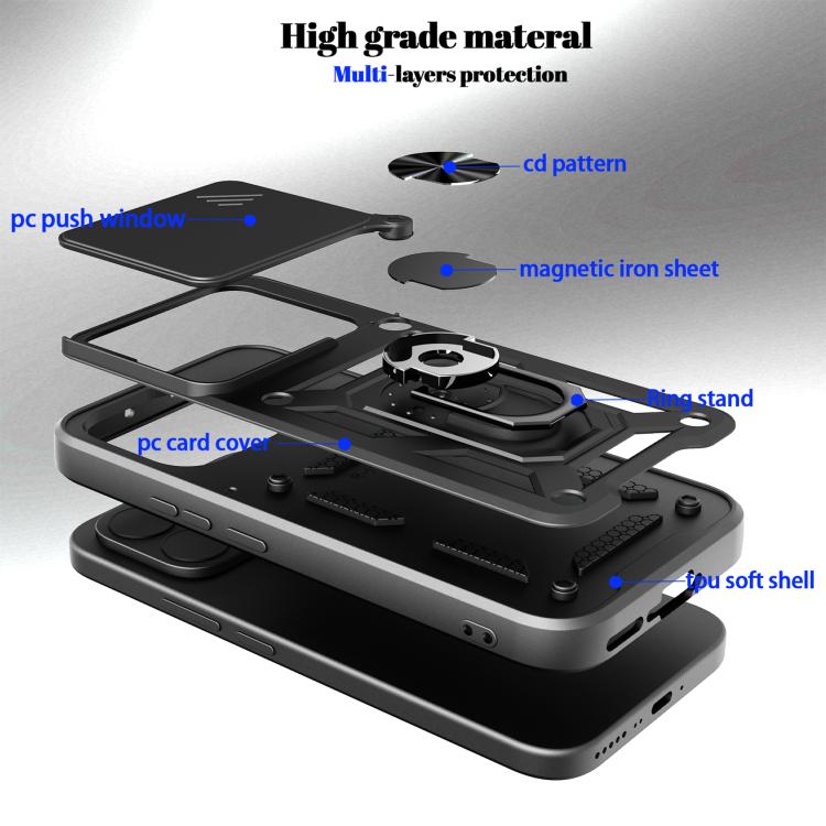 For vivo V70 5G Sliding Camera Cover Design TPU+PC Phone Case