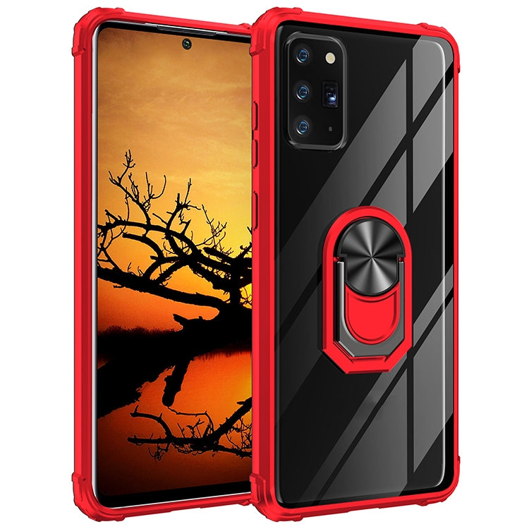 For Samsung Galaxy Note20 Shockproof Transparent TPU + Acrylic Protective Case with Ring Holder