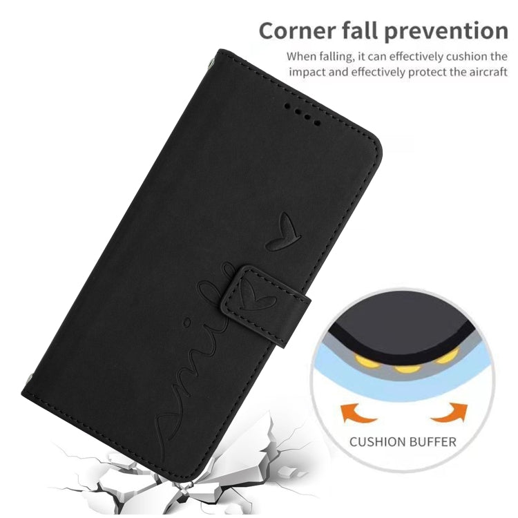 For Tecno Camon 30 4G / 5G Skin Feel Heart Embossed Leather Phone Case with Long Lanyard
