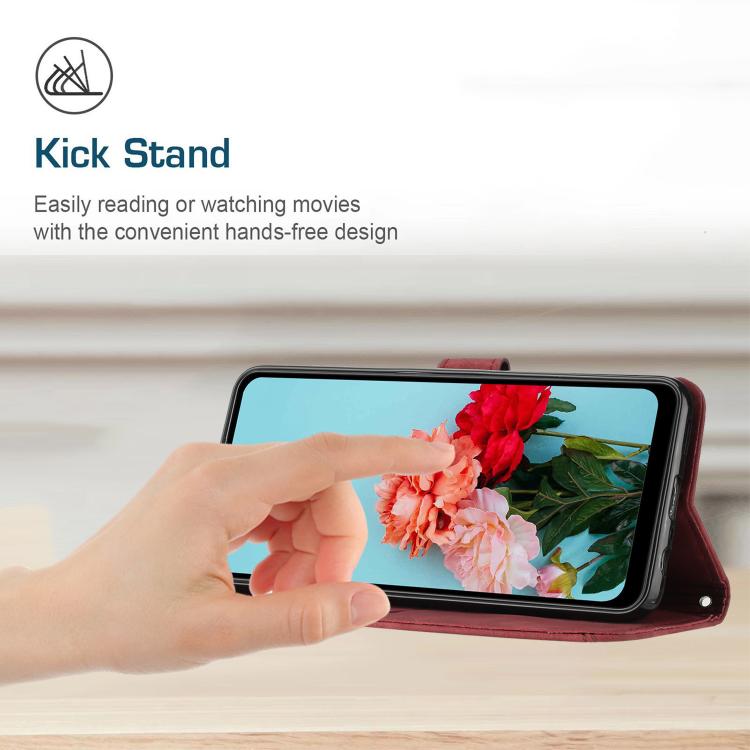 For Tenco Spark Slim 5G Skin Feel Stripe Pattern Leather Phone Case with Lanyard