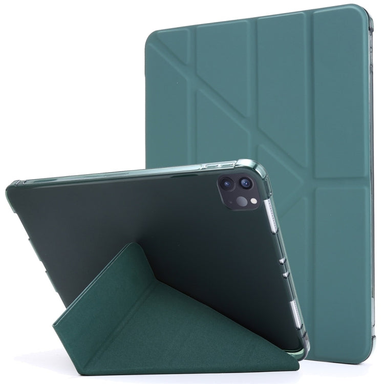 For iPad Pro 12.9 (2020/2018) Multi-folding Horizontal Flip PU Leather + Shockproof TPU Case with Holder & Pen Slot