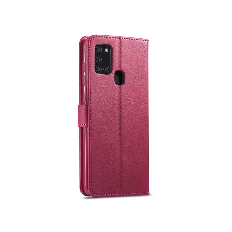 For Samsung Galaxy A21s LC.IMEEKE Calf Texture Horizontal Flip Leather Case, with Holder & Card Slots & Wallet