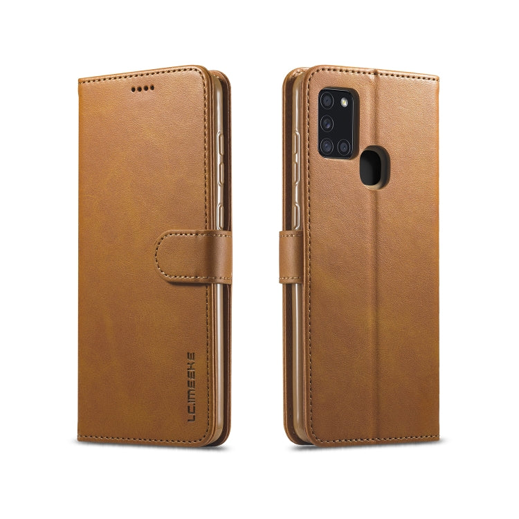 For Samsung Galaxy A21s LC.IMEEKE Calf Texture Horizontal Flip Leather Case, with Holder & Card Slots & Wallet