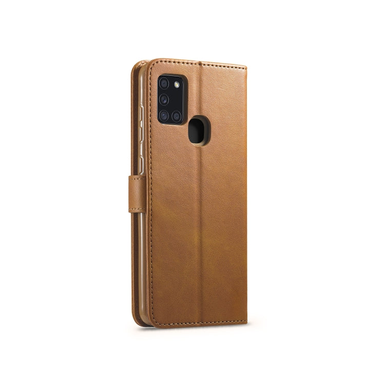For Samsung Galaxy A21s LC.IMEEKE Calf Texture Horizontal Flip Leather Case, with Holder & Card Slots & Wallet