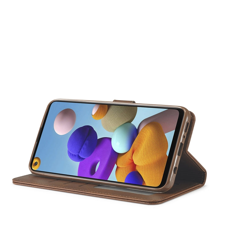 For Samsung Galaxy A21s LC.IMEEKE Calf Texture Horizontal Flip Leather Case, with Holder & Card Slots & Wallet