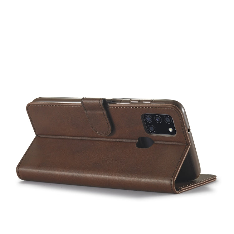 For Samsung Galaxy A21s LC.IMEEKE Calf Texture Horizontal Flip Leather Case, with Holder & Card Slots & Wallet