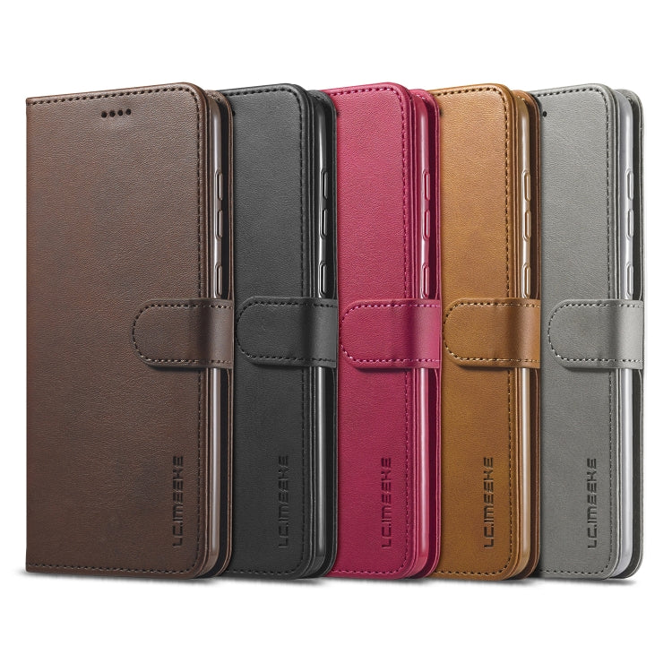 For Samsung Galaxy A21s LC.IMEEKE Calf Texture Horizontal Flip Leather Case, with Holder & Card Slots & Wallet