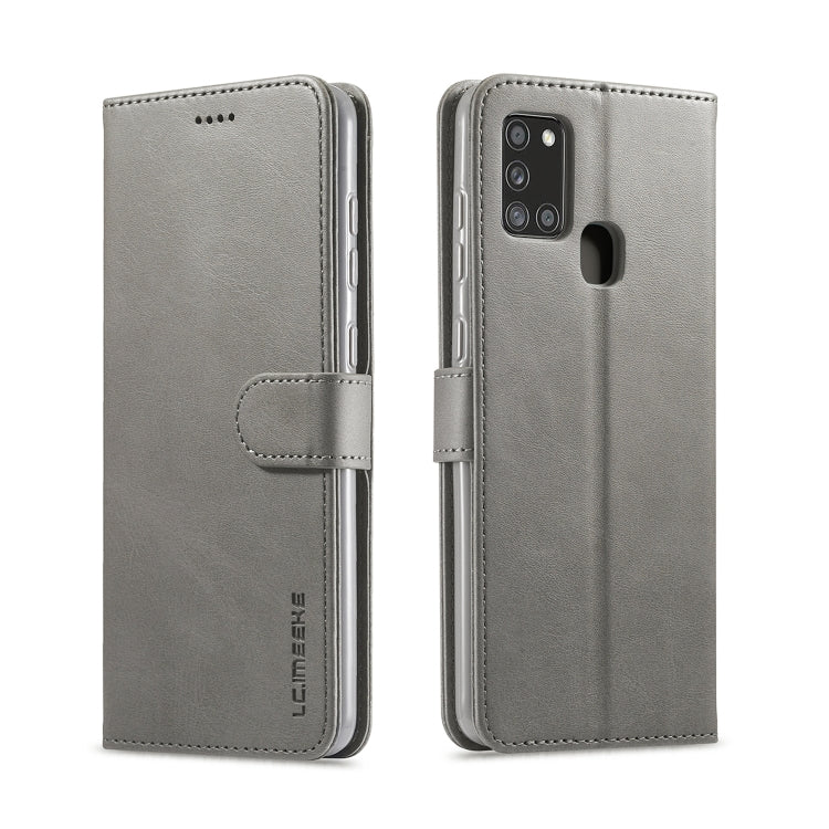 For Samsung Galaxy A21s LC.IMEEKE Calf Texture Horizontal Flip Leather Case, with Holder & Card Slots & Wallet