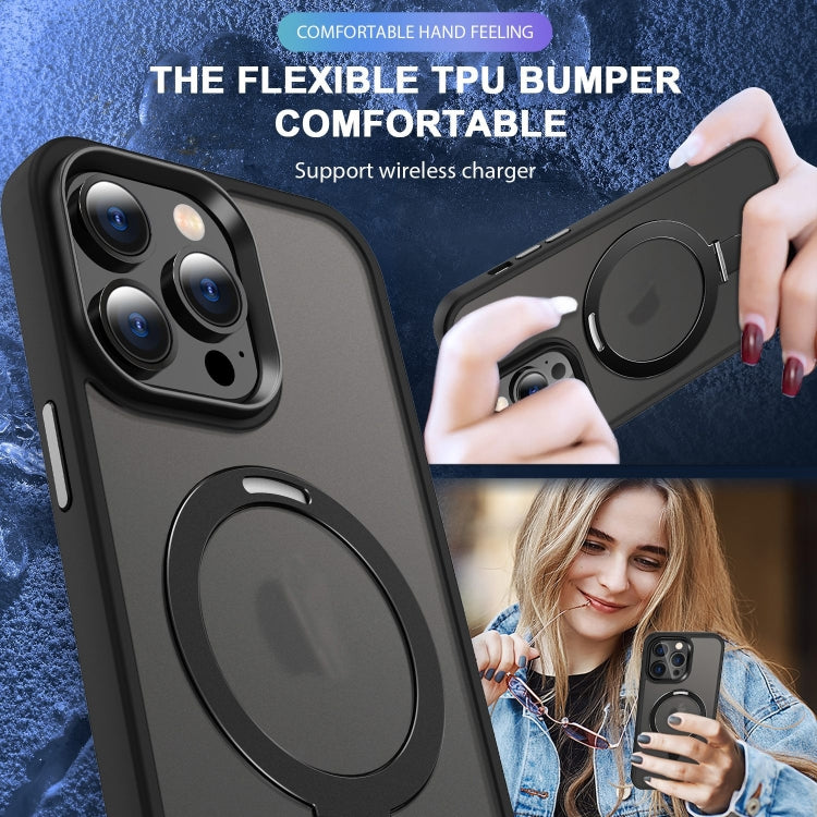 For iPhone 16 Pro Max Skin-feel MagSafe Holder PC Hybrid TPU Phone Case