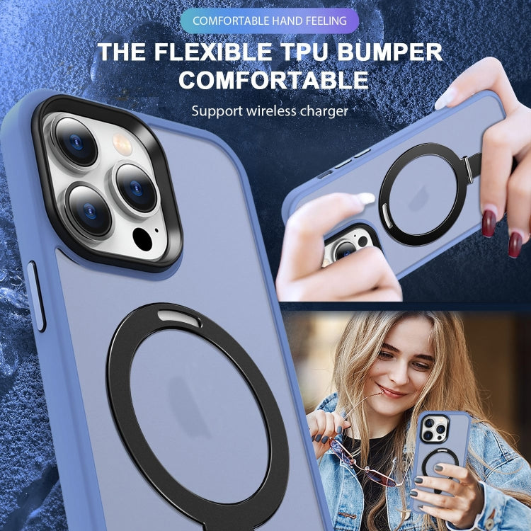 For iPhone 16 Pro Max Skin-feel MagSafe Holder PC Hybrid TPU Phone Case