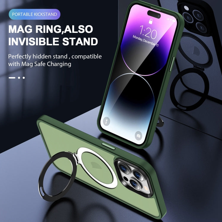 For iPhone 16 Pro Max Skin-feel MagSafe Holder PC Hybrid TPU Phone Case