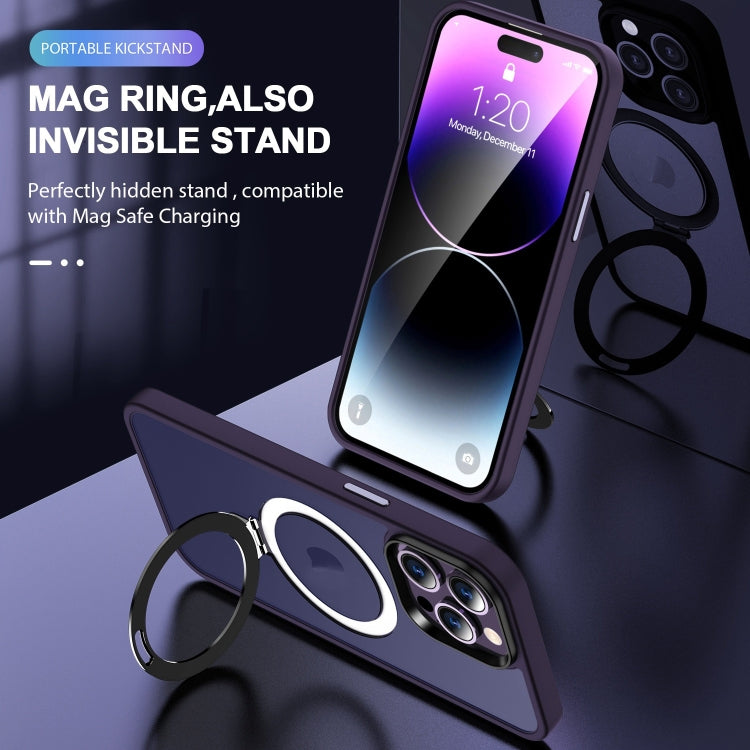 For iPhone 16 Pro Max Skin-feel MagSafe Holder PC Hybrid TPU Phone Case
