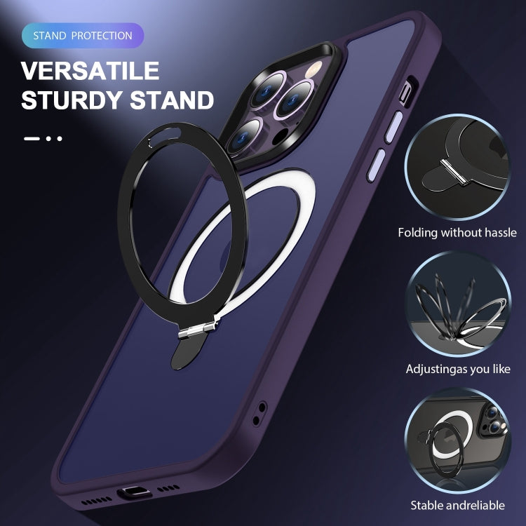 For iPhone 16 Pro Max Skin-feel MagSafe Holder PC Hybrid TPU Phone Case