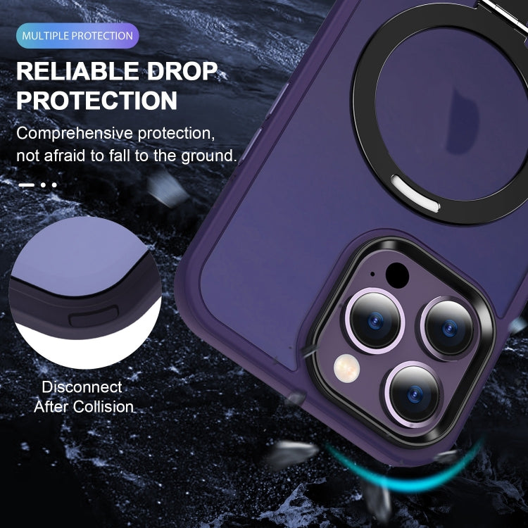 For iPhone 16 Pro Max Skin-feel MagSafe Holder PC Hybrid TPU Phone Case