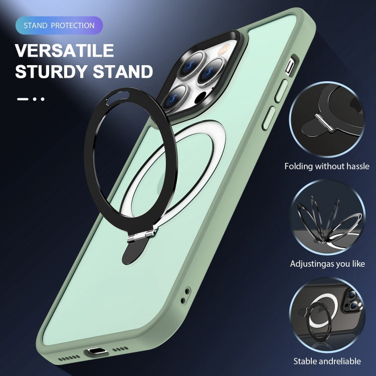 For iPhone 16 Pro Max Skin-feel MagSafe Holder PC Hybrid TPU Phone Case
