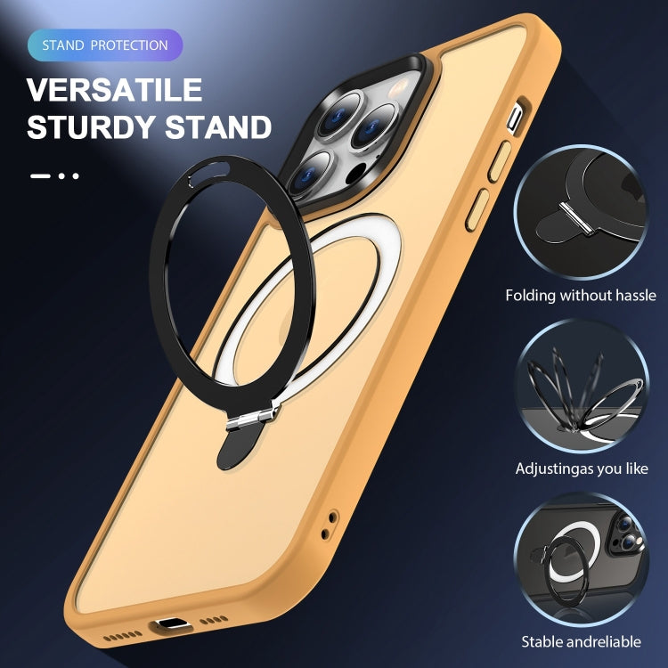 For iPhone 16 Pro Skin-feel MagSafe Holder PC Hybrid TPU Phone Case
