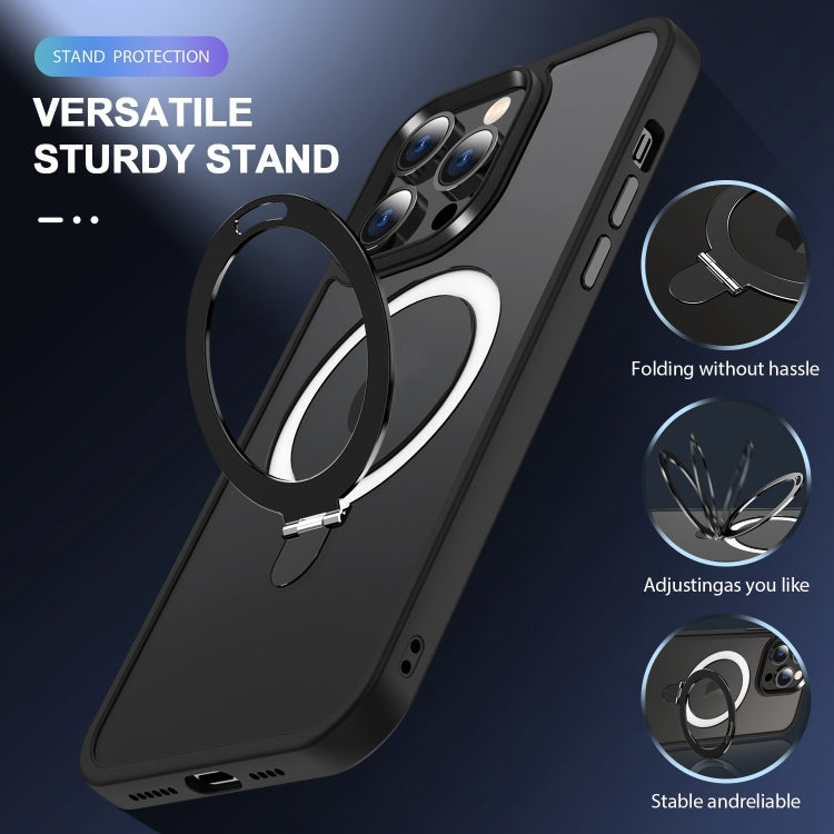 For iPhone 16 Pro Skin-feel MagSafe Holder PC Hybrid TPU Phone Case