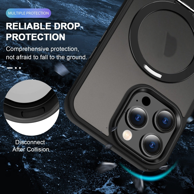 For iPhone 16 Pro Skin-feel MagSafe Holder PC Hybrid TPU Phone Case